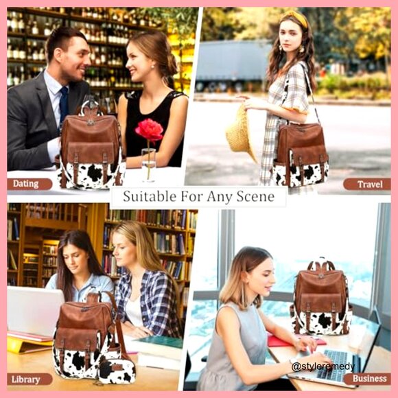 PU Leather Backpack Purse for Women Convertible Shoulder Bag Travel main image 4